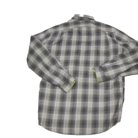Eddie Bauer Men's Gray/Yellow Plaid Flannel Button Front Shirt Size Large Tall - Picture 7 of 8